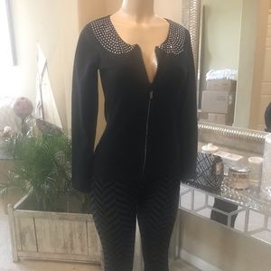 Black rhinestone studded sweater